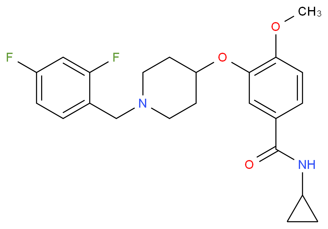 N-cyclopropyl-3-{[1-(2,4-difluorobenzyl)-4-piperidinyl]oxy}-4-methoxybenzamide_分子结构_CAS_)