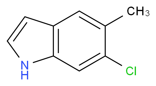 6-chloro-5-methyl-1H-indole_分子结构_CAS_162100-42-7