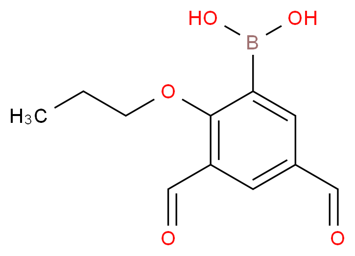 (3,5-diformyl-2-propoxyphenyl)boronic acid_分子结构_CAS_1072951-92-8