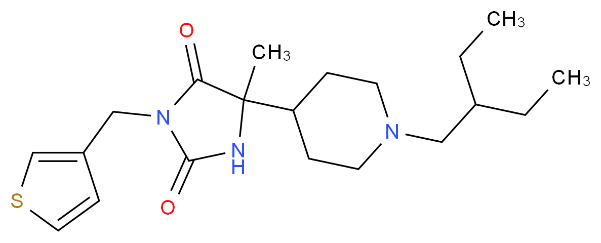 5-[1-(2-ethylbutyl)-4-piperidinyl]-5-methyl-3-(3-thienylmethyl)-2,4-imidazolidinedione_分子结构_CAS_)