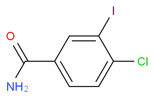 4-Chloro-3-iodobenzamide_分子结构_CAS_791137-24-1)