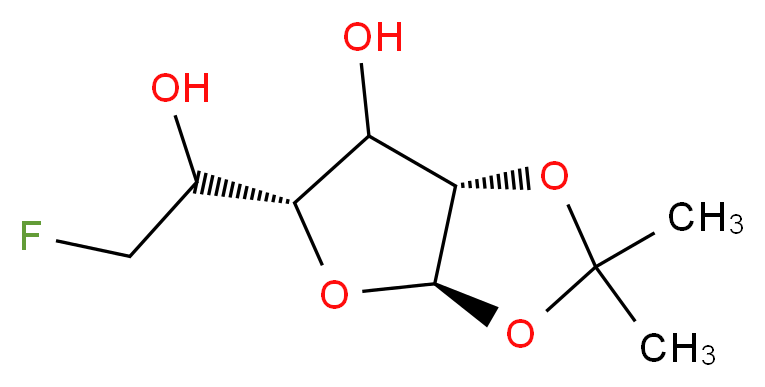 (3aR,5S,6aS)-5-(2-fluoro-1-hydroxyethyl)-2,2-dimethyl-tetrahydro-2H-furo[2,3-d][1,3]dioxol-6-ol_分子结构_CAS_87586-05-8