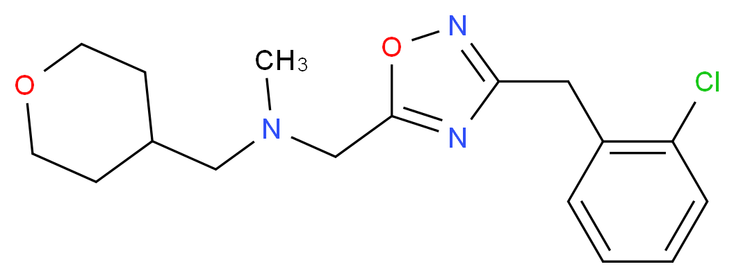 1-[3-(2-chlorobenzyl)-1,2,4-oxadiazol-5-yl]-N-methyl-N-(tetrahydro-2H-pyran-4-ylmethyl)methanamine_分子结构_CAS_)