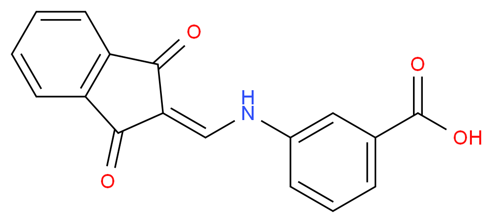 3-{[(1,3-Dioxoindan-2-ylidene)methyl]amino}benzoic acid_分子结构_CAS_)