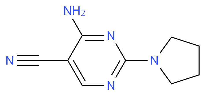 4-amino-2-(pyrrolidin-1-yl)pyrimidine-5-carbonitrile_分子结构_CAS_55441-53-7