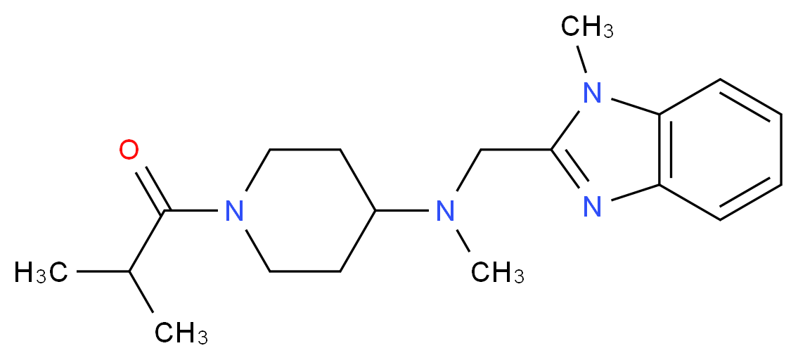 1-isobutyryl-N-methyl-N-[(1-methyl-1H-benzimidazol-2-yl)methyl]piperidin-4-amine_分子结构_CAS_)