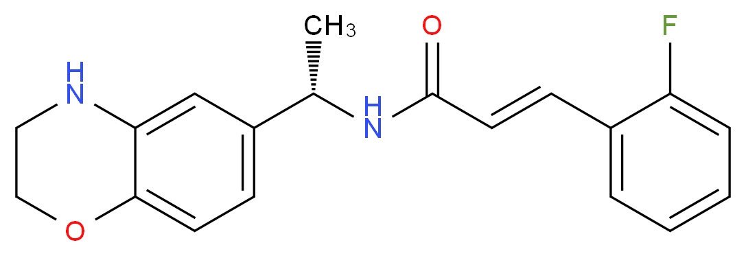 (E)-3-(2-Fluorophenyl)-N-((S)-1-(3,4-dihydro-2H-benzo[1,4]oxazin-6-yl)-ethyl]acrylamide_分子结构_CAS_697287-48-2)