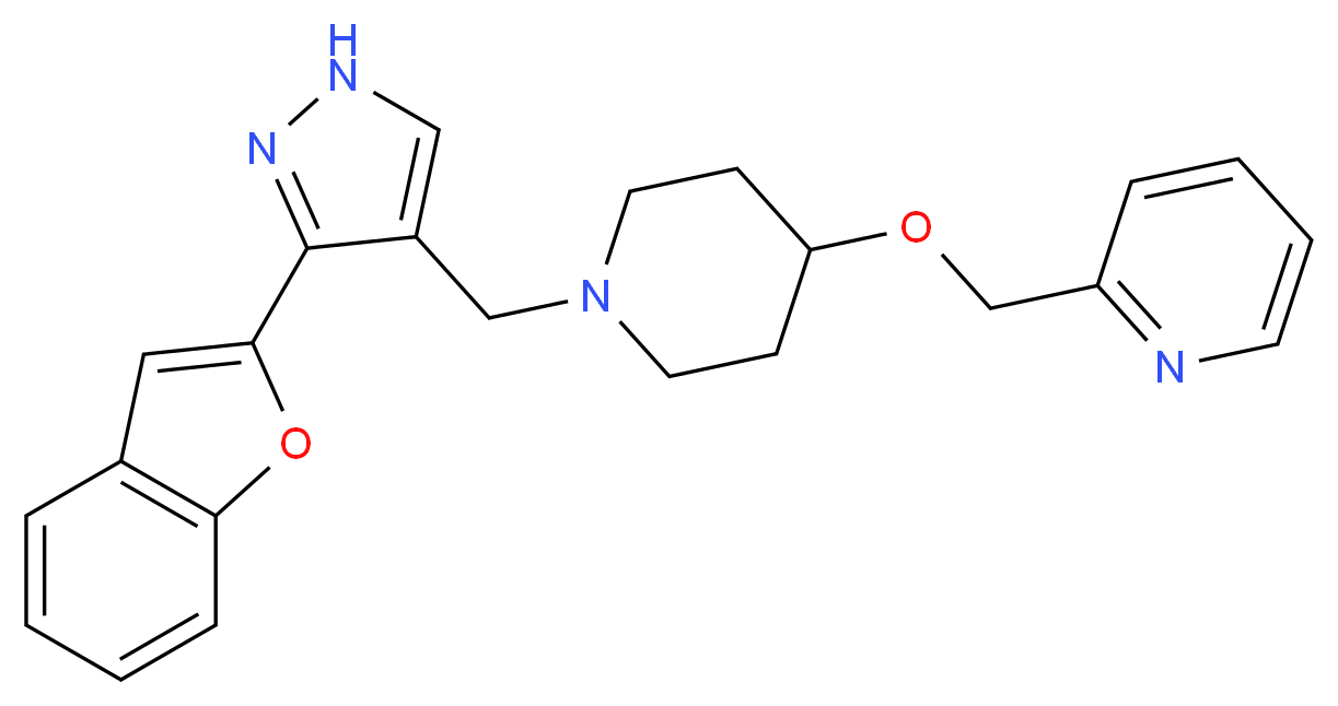 2-{[(1-{[3-(1-benzofuran-2-yl)-1H-pyrazol-4-yl]methyl}-4-piperidinyl)oxy]methyl}pyridine_分子结构_CAS_)