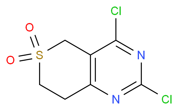 2,4-Dichloro-7,8-dihydro-5H-thiopyrano[4,3-d]pyrimidine 6,6-dioxide_分子结构_CAS_1187830-50-7)