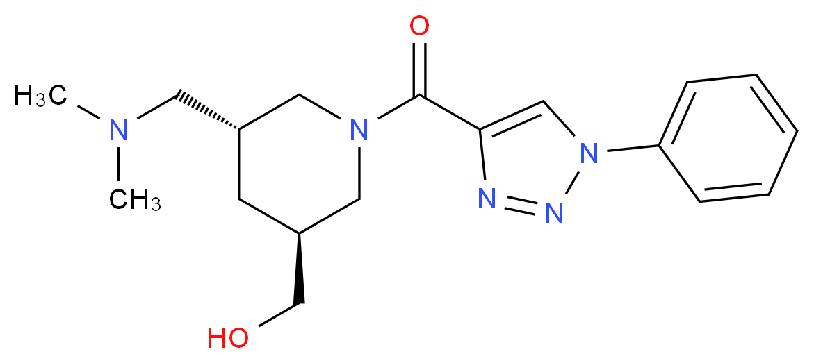 {(3S*,5R*)-5-[(dimethylamino)methyl]-1-[(1-phenyl-1H-1,2,3-triazol-4-yl)carbonyl]piperidin-3-yl}methanol_分子结构_CAS_)