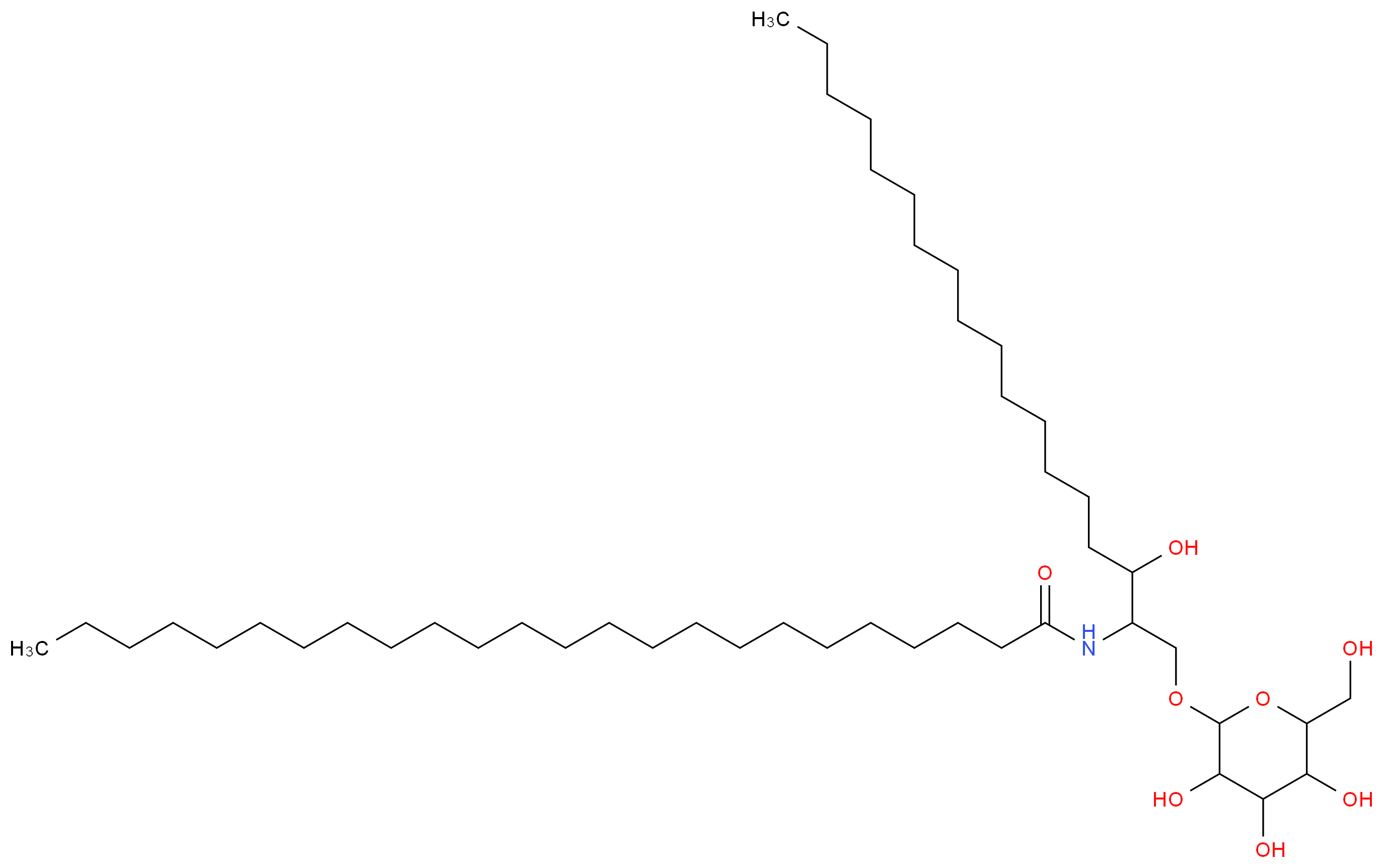 N-(3-hydroxy-1-{[3,4,5-trihydroxy-6-(hydroxymethyl)oxan-2-yl]oxy}octadecan-2-yl)tetracosanamide_分子结构_CAS_76334-09-3