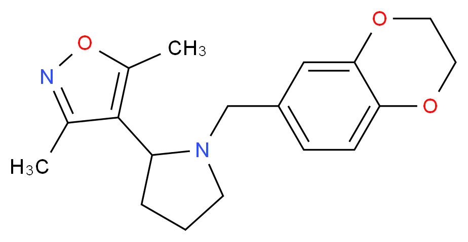 4-[1-(2,3-dihydro-1,4-benzodioxin-6-ylmethyl)pyrrolidin-2-yl]-3,5-dimethylisoxazole_分子结构_CAS_)
