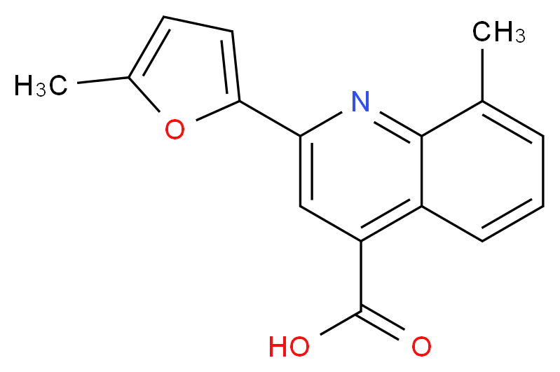 8-Methyl-2-(5-methyl-2-furyl)quinoline-4-carboxylic acid_分子结构_CAS_)