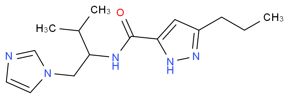 N-[1-(1H-imidazol-1-ylmethyl)-2-methylpropyl]-3-propyl-1H-pyrazole-5-carboxamide_分子结构_CAS_)