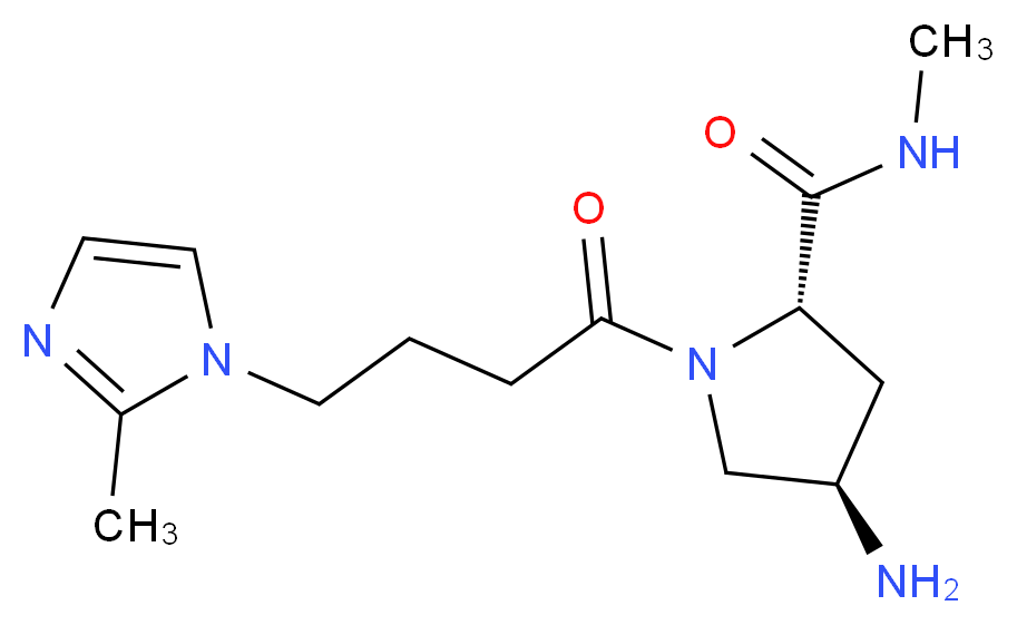 (4R)-4-amino-N-methyl-1-[4-(2-methyl-1H-imidazol-1-yl)butanoyl]-L-prolinamide_分子结构_CAS_)