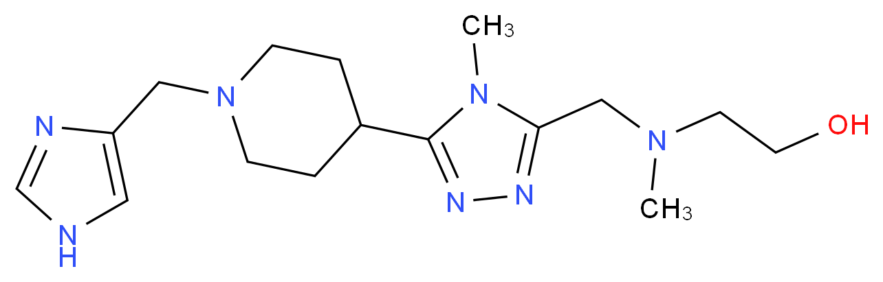 2-[({5-[1-(1H-imidazol-4-ylmethyl)piperidin-4-yl]-4-methyl-4H-1,2,4-triazol-3-yl}methyl)(methyl)amino]ethanol_分子结构_CAS_)
