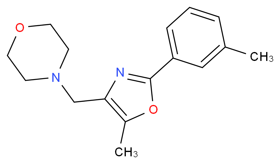 4-{[5-methyl-2-(3-methylphenyl)-1,3-oxazol-4-yl]methyl}morpholine_分子结构_CAS_)