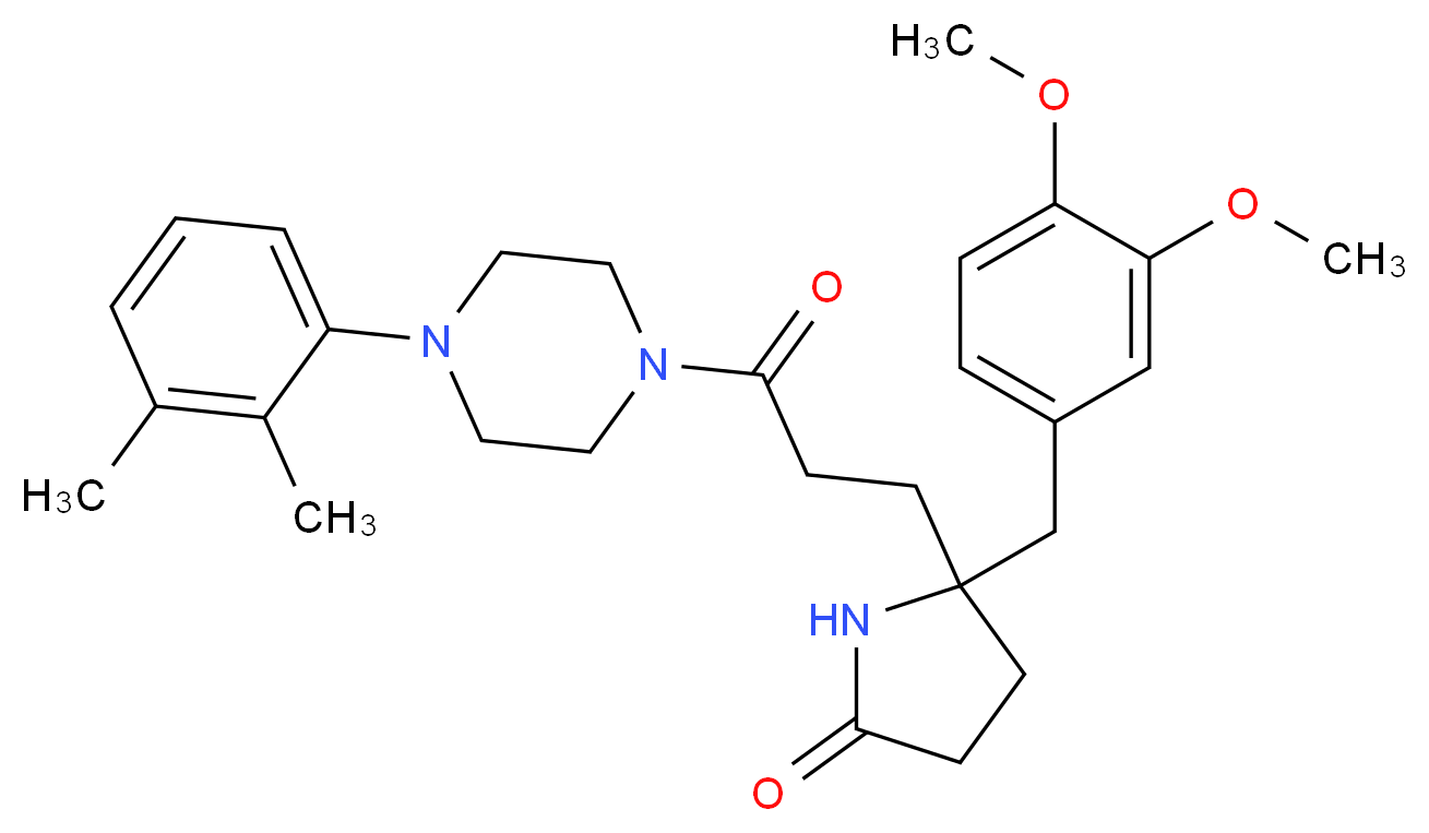 5-(3,4-dimethoxybenzyl)-5-{3-[4-(2,3-dimethylphenyl)-1-piperazinyl]-3-oxopropyl}-2-pyrrolidinone_分子结构_CAS_)
