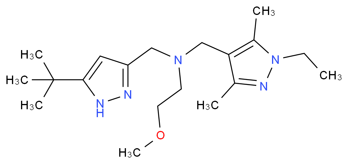 N-[(5-tert-butyl-1H-pyrazol-3-yl)methyl]-N-[(1-ethyl-3,5-dimethyl-1H-pyrazol-4-yl)methyl]-2-methoxyethanamine_分子结构_CAS_)