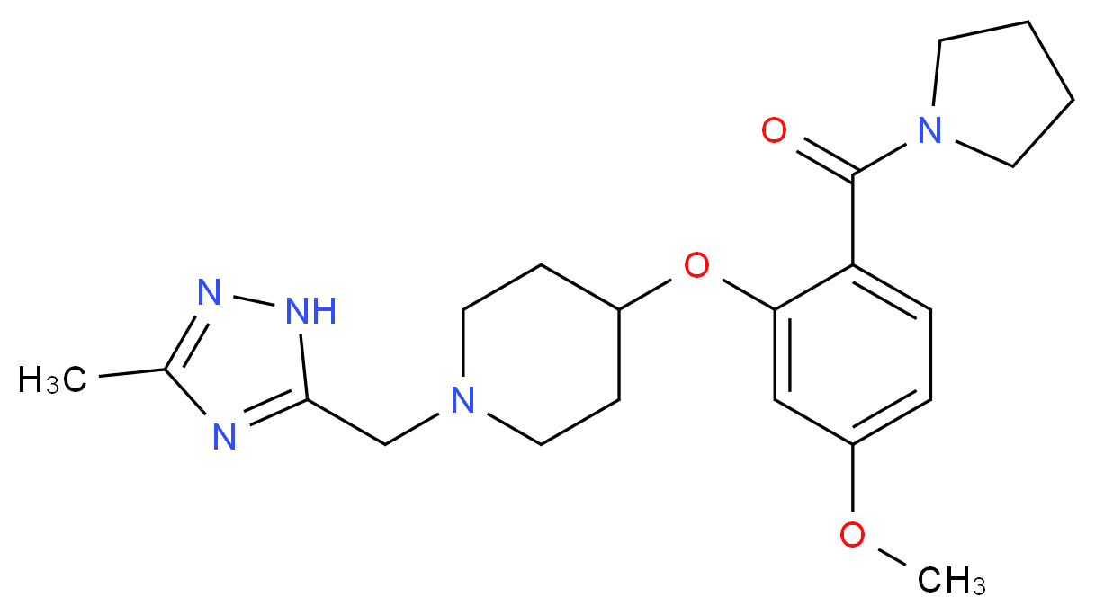 4-[5-methoxy-2-(pyrrolidin-1-ylcarbonyl)phenoxy]-1-[(3-methyl-1H-1,2,4-triazol-5-yl)methyl]piperidine_分子结构_CAS_)