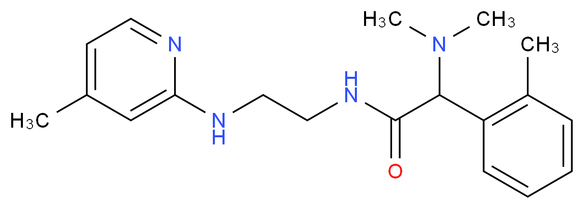 2-(dimethylamino)-2-(2-methylphenyl)-N-{2-[(4-methyl-2-pyridinyl)amino]ethyl}acetamide_分子结构_CAS_)