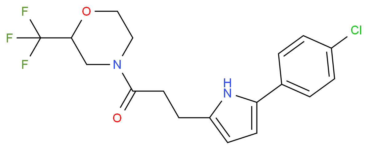 4-{3-[5-(4-chlorophenyl)-1H-pyrrol-2-yl]propanoyl}-2-(trifluoromethyl)morpholine_分子结构_CAS_)