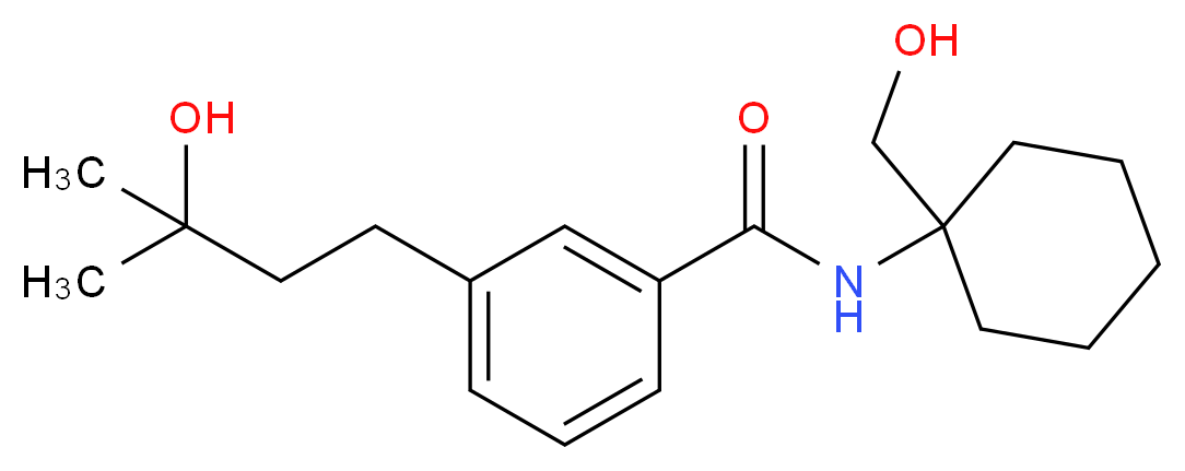 3-(3-hydroxy-3-methylbutyl)-N-[1-(hydroxymethyl)cyclohexyl]benzamide_分子结构_CAS_)