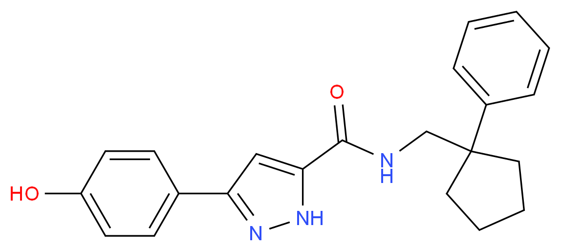3-(4-hydroxyphenyl)-N-[(1-phenylcyclopentyl)methyl]-1H-pyrazole-5-carboxamide_分子结构_CAS_)