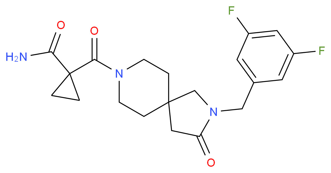 1-{[2-(3,5-difluorobenzyl)-3-oxo-2,8-diazaspiro[4.5]dec-8-yl]carbonyl}cyclopropanecarboxamide_分子结构_CAS_)