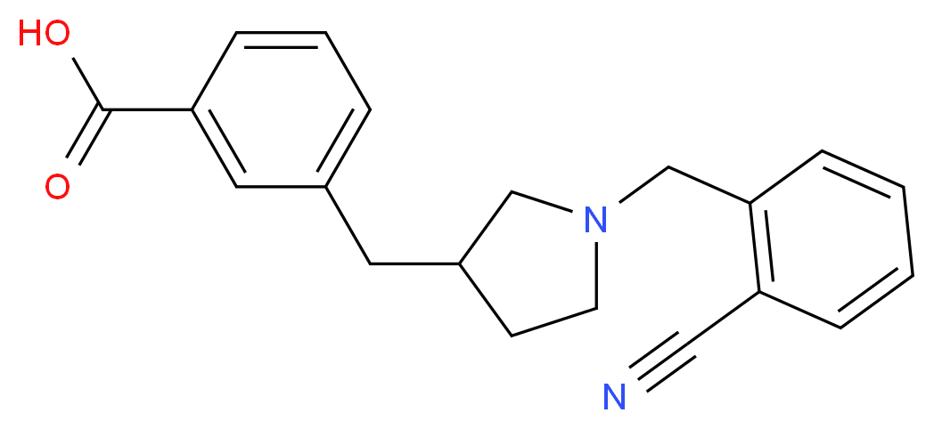3-{[1-(2-cyanobenzyl)pyrrolidin-3-yl]methyl}benzoic acid_分子结构_CAS_)