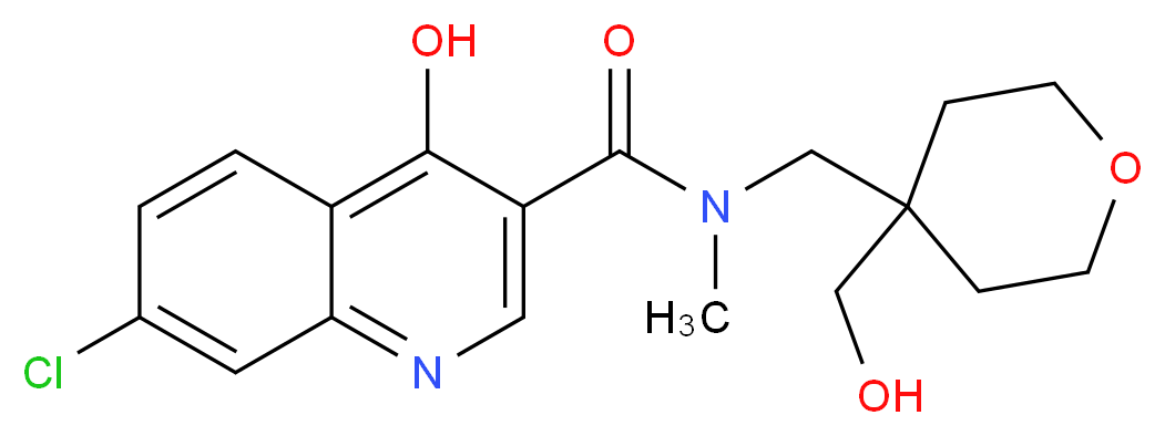 7-chloro-4-hydroxy-N-{[4-(hydroxymethyl)tetrahydro-2H-pyran-4-yl]methyl}-N-methyl-3-quinolinecarboxamide_分子结构_CAS_)