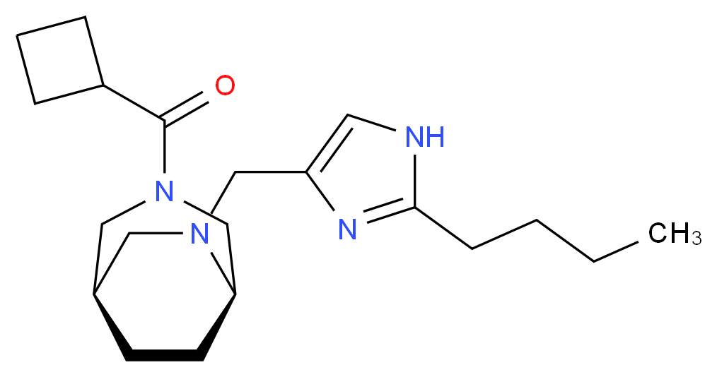 (1R*,5R*)-6-[(2-butyl-1H-imidazol-4-yl)methyl]-3-(cyclobutylcarbonyl)-3,6-diazabicyclo[3.2.2]nonane_分子结构_CAS_)
