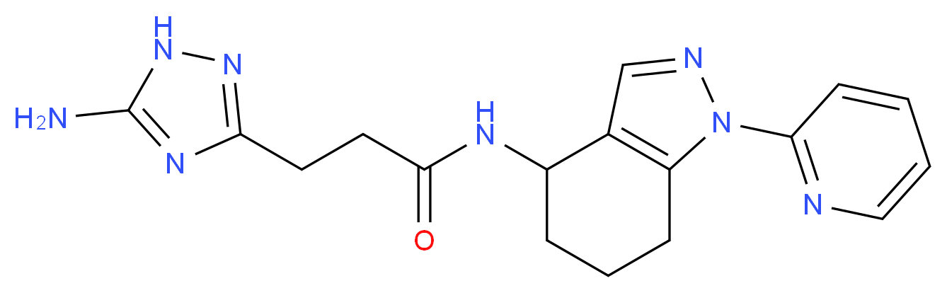 3-(5-amino-1H-1,2,4-triazol-3-yl)-N-(1-pyridin-2-yl-4,5,6,7-tetrahydro-1H-indazol-4-yl)propanamide_分子结构_CAS_)