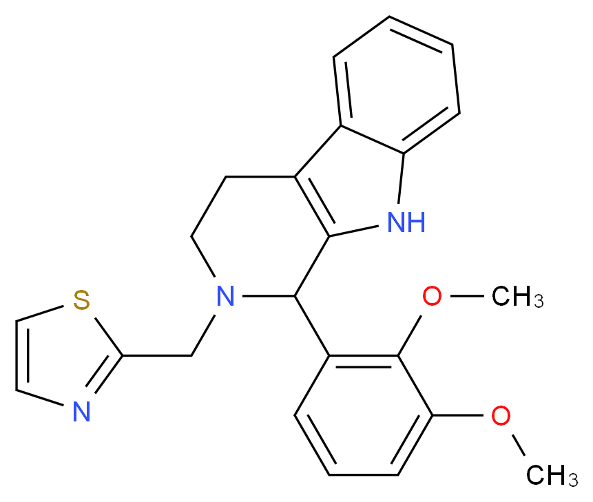 1-(2,3-dimethoxyphenyl)-2-(1,3-thiazol-2-ylmethyl)-2,3,4,9-tetrahydro-1H-beta-carboline_分子结构_CAS_)