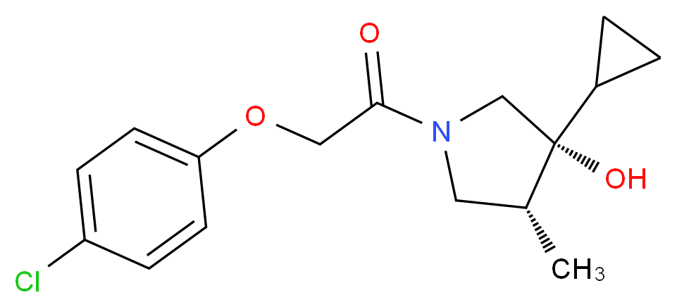 (3R*,4R*)-1-[(4-chlorophenoxy)acetyl]-3-cyclopropyl-4-methylpyrrolidin-3-ol_分子结构_CAS_)