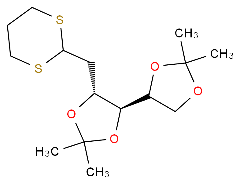 (4S,5R)-4-(2,2-dimethyl-1,3-dioxolan-4-yl)-5-(1,3-dithian-2-ylmethyl)-2,2-dimethyl-1,3-dioxolane_分子结构_CAS_91294-64-3