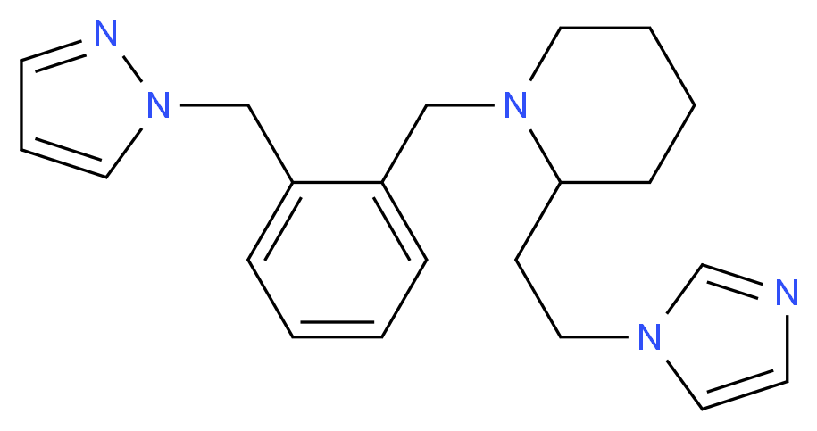 2-[2-(1H-imidazol-1-yl)ethyl]-1-[2-(1H-pyrazol-1-ylmethyl)benzyl]piperidine_分子结构_CAS_)