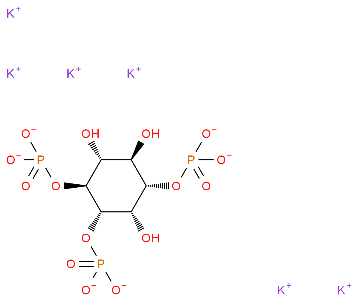 hexapotassium (1S,2R,3R,4S,5S,6S)-2,3,5-trihydroxy-4,6-bis(phosphonatooxy)cyclohexyl phosphate_分子结构_CAS_140385-74-6