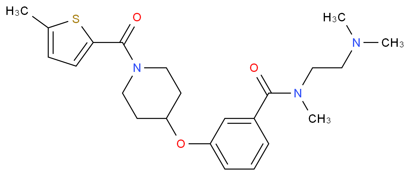 N-[2-(dimethylamino)ethyl]-N-methyl-3-({1-[(5-methyl-2-thienyl)carbonyl]-4-piperidinyl}oxy)benzamide_分子结构_CAS_)