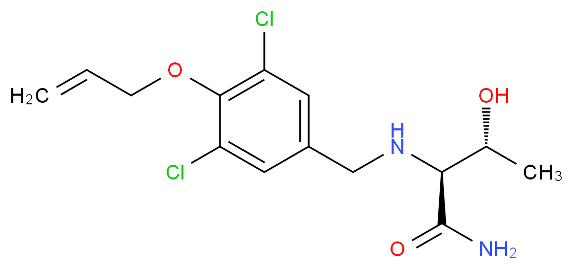 (2S,3R)-2-{[4-(allyloxy)-3,5-dichlorobenzyl]amino}-3-hydroxybutanamide_分子结构_CAS_)