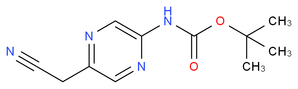 tert-butyl N-[5-(cyanomethyl)pyrazin-2-yl]carbamate_分子结构_CAS_710322-47-7
