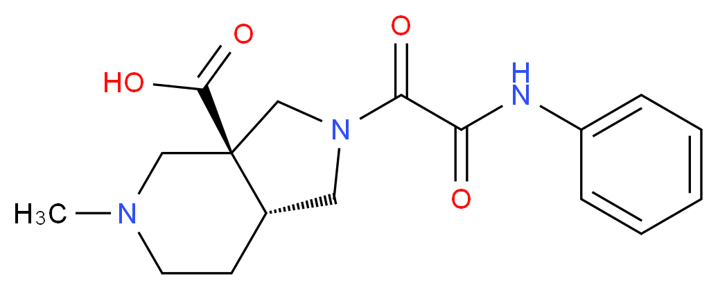 (3aS*,7aR*)-2-[anilino(oxo)acetyl]-5-methyloctahydro-3aH-pyrrolo[3,4-c]pyridine-3a-carboxylic acid_分子结构_CAS_)