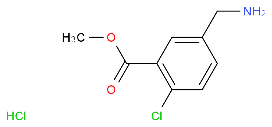 methyl 5-(aminomethyl)-2-chlorobenzoate hydrochloride_分子结构_CAS_90942-47-5
