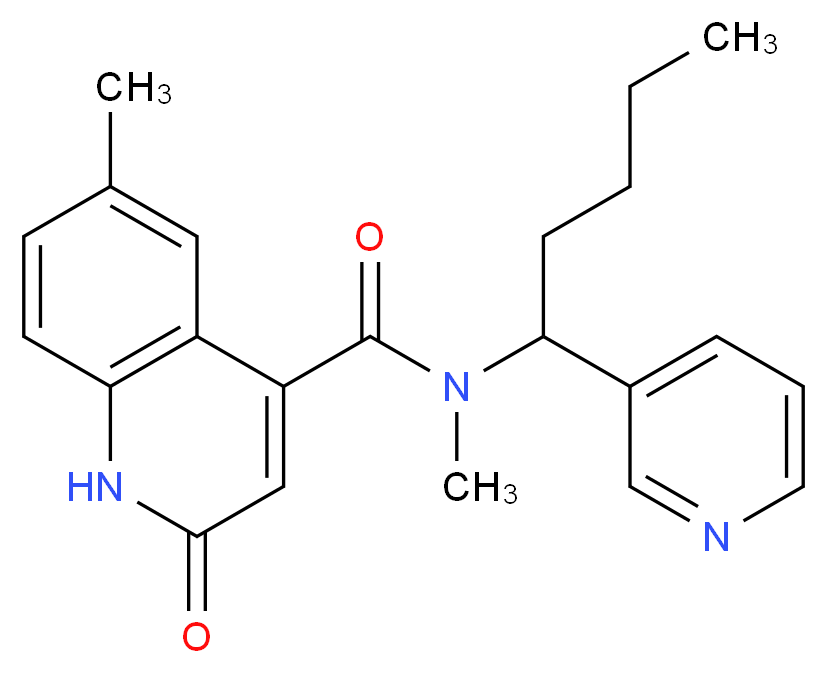 N,6-dimethyl-2-oxo-N-(1-pyridin-3-ylpentyl)-1,2-dihydroquinoline-4-carboxamide_分子结构_CAS_)