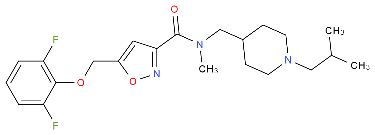 5-[(2,6-difluorophenoxy)methyl]-N-[(1-isobutyl-4-piperidinyl)methyl]-N-methyl-3-isoxazolecarboxamide_分子结构_CAS_)