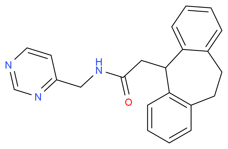 2-(10,11-dihydro-5H-dibenzo[a,d][7]annulen-5-yl)-N-(4-pyrimidinylmethyl)acetamide_分子结构_CAS_)