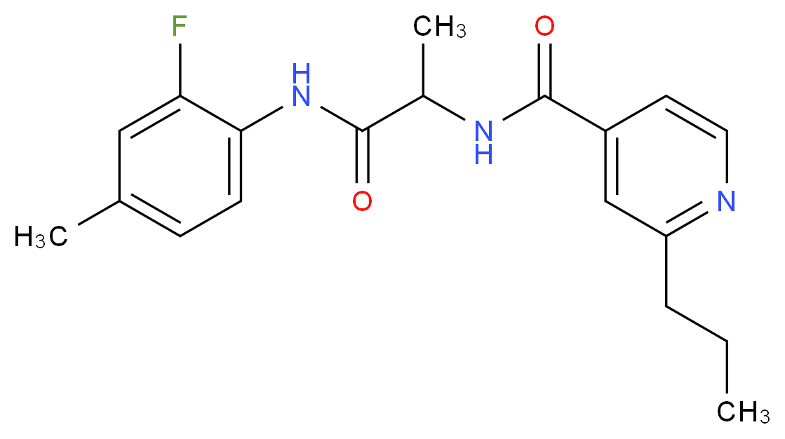 N-{2-[(2-fluoro-4-methylphenyl)amino]-1-methyl-2-oxoethyl}-2-propylisonicotinamide_分子结构_CAS_)