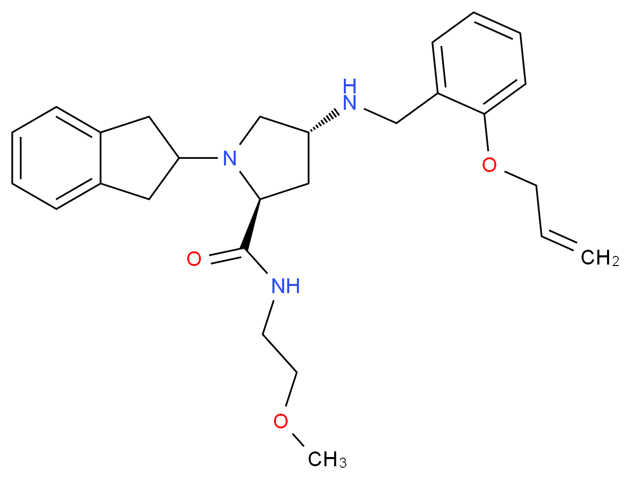 (4R)-4-{[2-(allyloxy)benzyl]amino}-1-(2,3-dihydro-1H-inden-2-yl)-N-(2-methoxyethyl)-L-prolinamide_分子结构_CAS_)