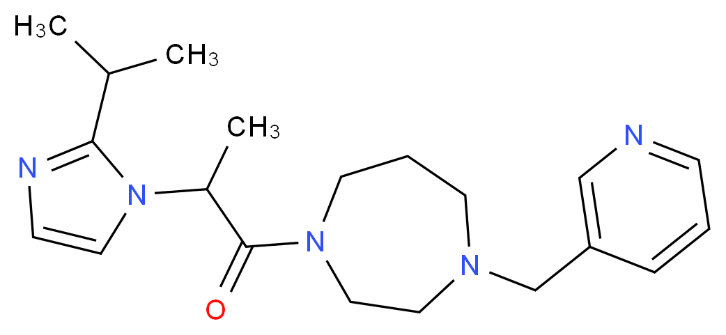 1-[2-(2-isopropyl-1H-imidazol-1-yl)propanoyl]-4-(3-pyridinylmethyl)-1,4-diazepane_分子结构_CAS_)