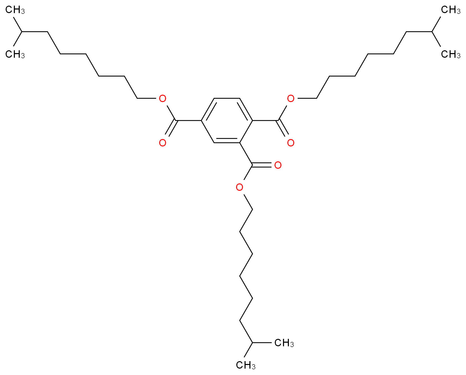 1,2,4-tris(7-methyloctyl) benzene-1,2,4-tricarboxylate_分子结构_CAS_53894-23-8